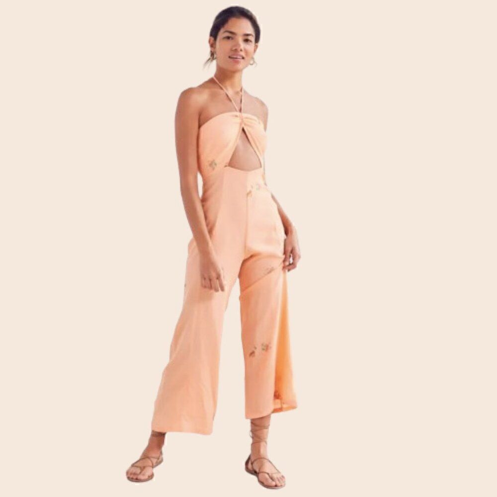 Flynn Skye Jordan Cut-Out Halter Jumpsuit Size Medium